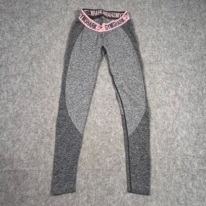 Gymshark Heathered Gray Pink Flex Body Seamless Sculpting Leggings Women's XS